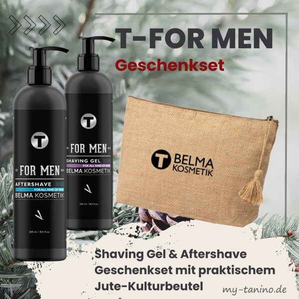 T for Men - das Set: After Shave 250 ml & Shaving Gel 250ml & Kulturbeutel